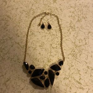 Beautiful black necklace with matching earrings